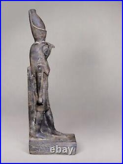 Egyptian standing statue of god of protection god Horus large heavy stone