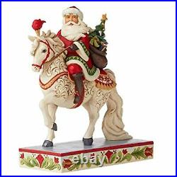 Enesco Jim Shore Heartwood Creek Santa Riding White Horse Figurine 9 6006632
