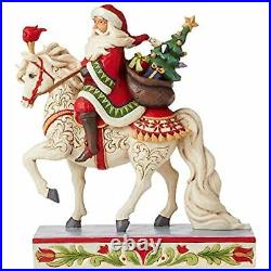 Enesco Jim Shore Heartwood Creek Santa Riding White Horse Figurine 9 6006632