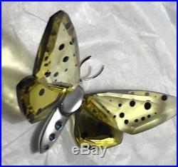 Estate Swarovski Crystal & Sterling Amorita Jonquil Paradise Butterfly Object