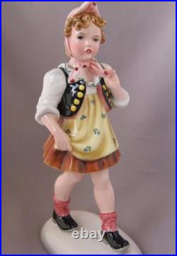 Exquisite Large Keramos Dakon Glass Porcelain Girl Figurine Wien Vienna Austria Exquisite Large Keramos Dakon Glass Porcelain Girl Figurine Wien Vienna Austria
