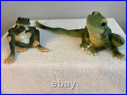 FRANZ Lot Of 2 Porcelain Frog Figurines FZ00625, FZ00077