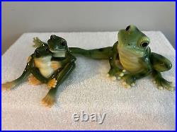 FRANZ Lot Of 2 Porcelain Frog Figurines FZ00625, FZ00077