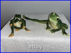 FRANZ Lot Of 2 Porcelain Frog Figurines FZ00625, FZ00077