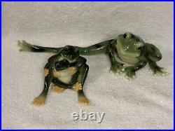 FRANZ Lot Of 2 Porcelain Frog Figurines FZ00625, FZ00077