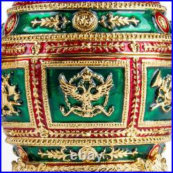 Faberge Egg Replica Made Russia Gift Box Napoleonic Egg withPortrait Frames Green