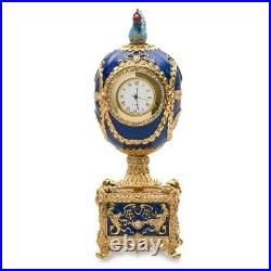 Faberge Egg Replica with Clock. Kelch Chanticleer. Russian Music Box with Rooster