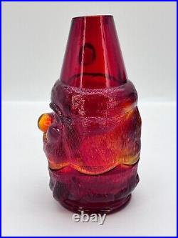 Fenton Amberina Santa Fairy Lamp Older Style Pre-Logo 1960-70