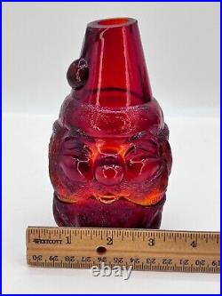 Fenton Amberina Santa Fairy Lamp Older Style Pre-Logo 1960-70