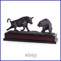 Figurines Charging Bull And Bear Sculpture Stock Market Wall Street
