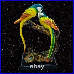 Fine Art Collection VTG Hand Painted Bisque Tropical Bird Sculpture 9T 6W