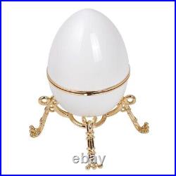 First Hen Faberge Egg Replica Jewelry Box White Gold Easter Egg