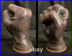 Fist of power statue Real wood, handmade, life size, ebony/mahogany, heavy