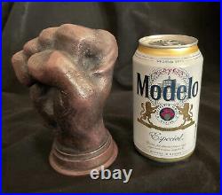 Fist of power statue Real wood, handmade, life size, ebony/mahogany, heavy