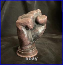 Fist of power statue Real wood, handmade, life size, ebony/mahogany, heavy