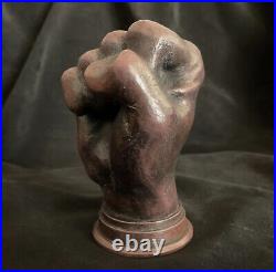 Fist of power statue Real wood, handmade, life size, ebony/mahogany, heavy