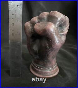 Fist of power statue Real wood, handmade, life size, ebony/mahogany, heavy