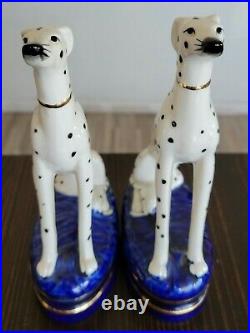 Fitz And Floyd Vintage Staffordshire Style Dalmatian Dog Bookends Set C-1980's