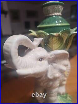 Fitz and Floyd Cape Town 16 inch porcelain elephant Pair