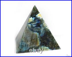 Flash 4.4 Labradorite Carved Crystal Pyramid, Realistic, Crystal Healing