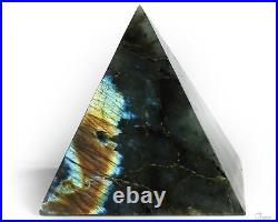 Flash 4.4 Labradorite Carved Crystal Pyramid, Realistic, Crystal Healing