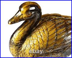 Flash 4.7 Gold Tiger's Eye Carved Crystal Duck, Realistic, Crystal Healing