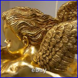 Gabriel Angel Gold Leaf Hanging Sculpture Trumpet Cherub Holiday Christmas 50