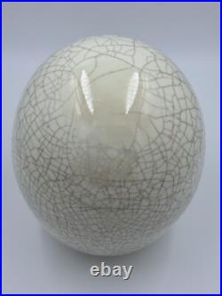 Ge-Type Ware or Guan Ware Style White Crackled Glaze Ovoid Ceramic Sculpture Ge-Type Ware or Guan Ware Style White Crackled Glaze Ovoid Ceramic Sculpture
