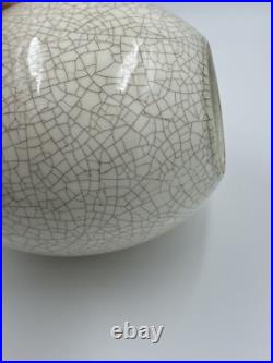 Ge-Type Ware or Guan Ware Style White Crackled Glaze Ovoid Ceramic Sculpture Ge-Type Ware or Guan Ware Style White Crackled Glaze Ovoid Ceramic Sculpture