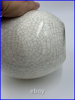 Ge-Type Ware or Guan Ware Style White Crackled Glaze Ovoid Ceramic Sculpture Ge-Type Ware or Guan Ware Style White Crackled Glaze Ovoid Ceramic Sculpture