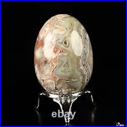 Gemstone 2.0 Red Crazy Lace Agate Hand Carved Crystal Egg, Crystal Healing