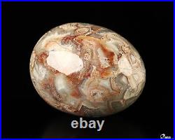 Gemstone 2.0 Red Crazy Lace Agate Hand Carved Crystal Egg, Crystal Healing