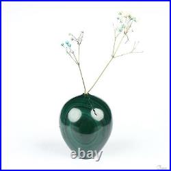 Gemstone 2.3 Malachite Hand Carved Crystal Vase Sculpture, Crystal Healing