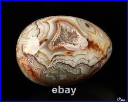 Gemstone 2.4 Red Crazy Lace Agate Hand Carved Crystal Egg, Crystal Healing