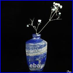 Gemstone 3.1 Lapis Lazuli Hand Carved Crystal Vase Sculpture, Crystal Healing