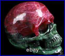Gemstone 3.1 Ruby Zoisite Carved Crystal Skull, Super Realistic, Crystal Healing