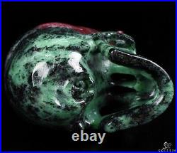 Gemstone 3.1 Ruby Zoisite Carved Crystal Skull, Super Realistic, Crystal Healing