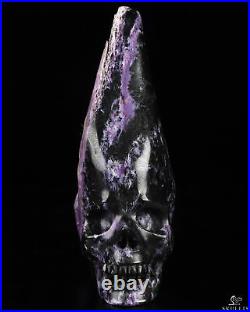 Gemstone 3.4 Russian Charoite Hand Carved Crystal Skull Fine Art Sculpture