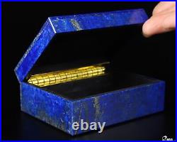 Gemstone Huge 4.0 Lapis Lazuli Carved Crystal Jewelry Box