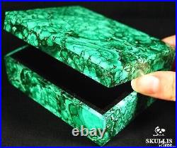 Gemstone, Malachite Carved Faceted Crystal Jewelry Box