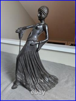 Georges Gori The Guardians Bronze Art Deco Lady Sculpture France