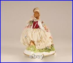German Dresden porcelain lace figurine ballerina marked figural group Volkstedt