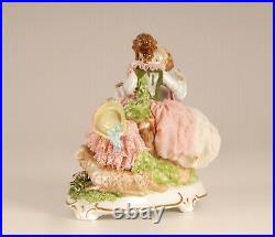 German Dresden porcelain lace figurine ballerina marked figural group Volkstedt
