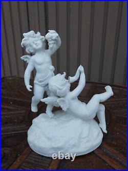 German scheibe Alsbach marked porcelain romantic putti cherub statue figurine