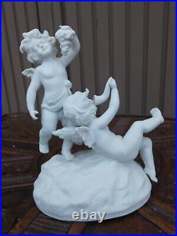 German scheibe Alsbach marked porcelain romantic putti cherub statue figurine