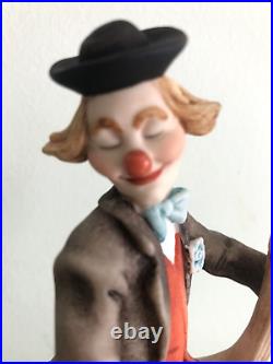 Giueseppe Armani The Music Man Clown with Cello Sculpture Made in Italy Mint