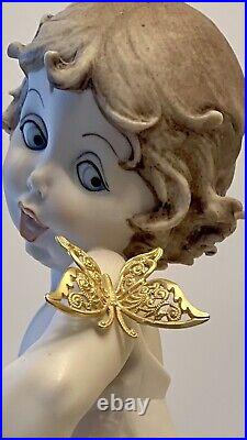 Giuseppe Armani Figurine Girl with Butterly 1991 Italy Signed