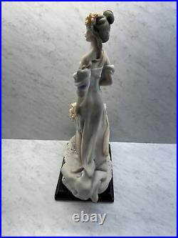 Giuseppe Armani Lady with Flower Cart Figurine Statue 1985 Florence 14x 10