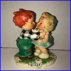 Goebel Hummel Redhead BYJ18 The Stolen Kiss Boy/Girl Figurine 1957 Signed