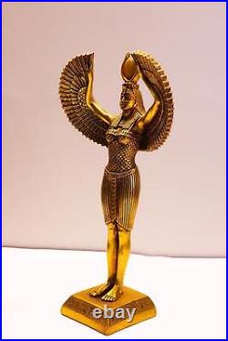 Golden Egyptian goddess ISIS Winged altar statue